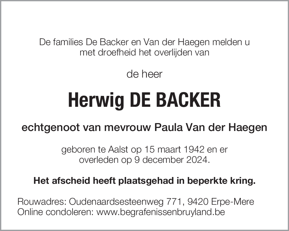 Herwig De Backer