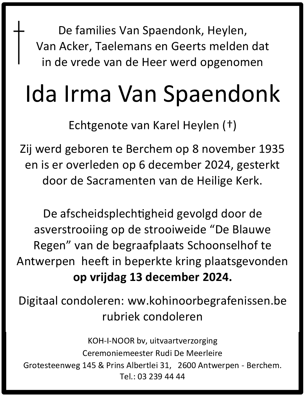 Ida Irma Van Spaendonck