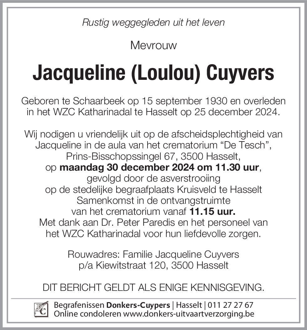 Jacqueline (Loulou) Cuyvers