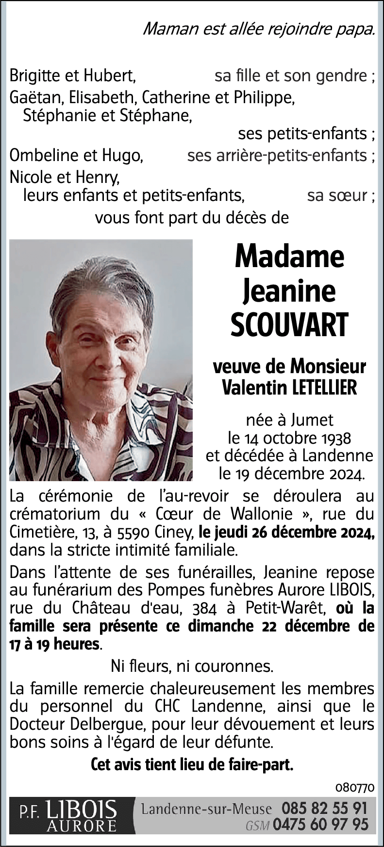 Jeanine SCOUVART