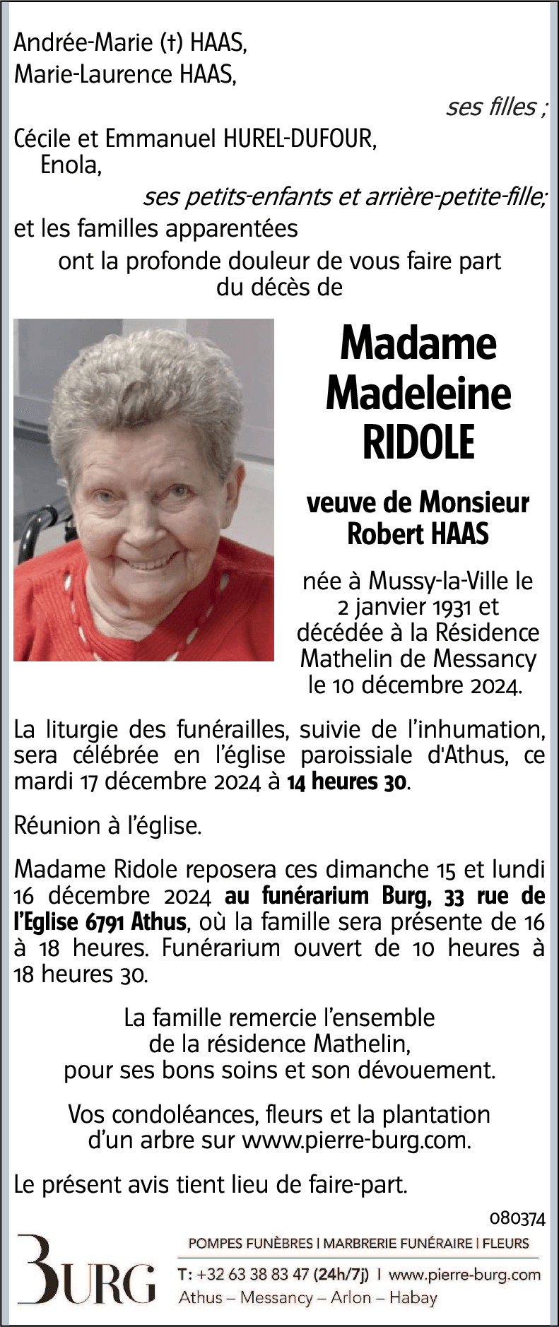 Madeleine RIDOLE