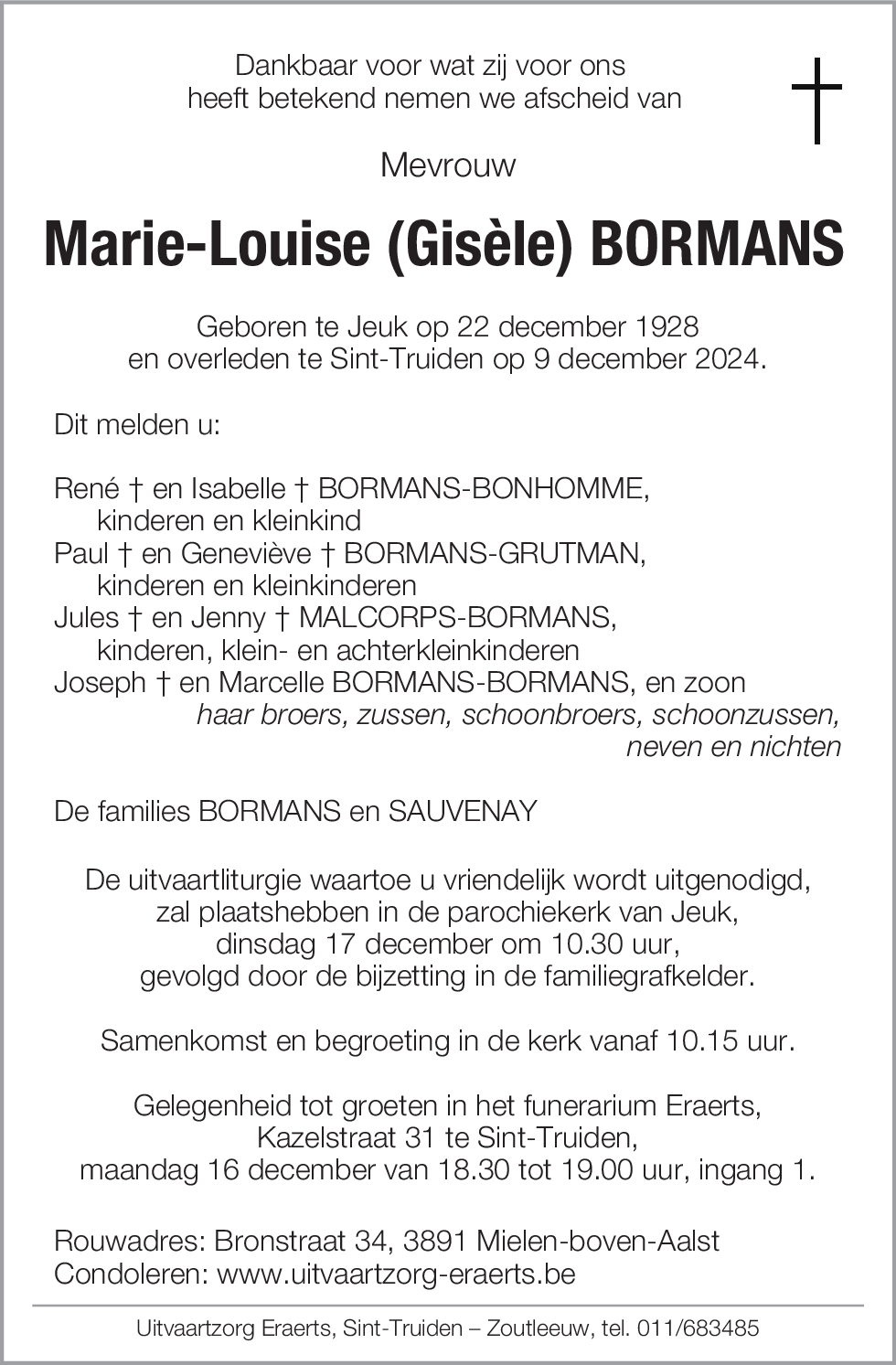 Marie-Louise (Gisèle) Bormans