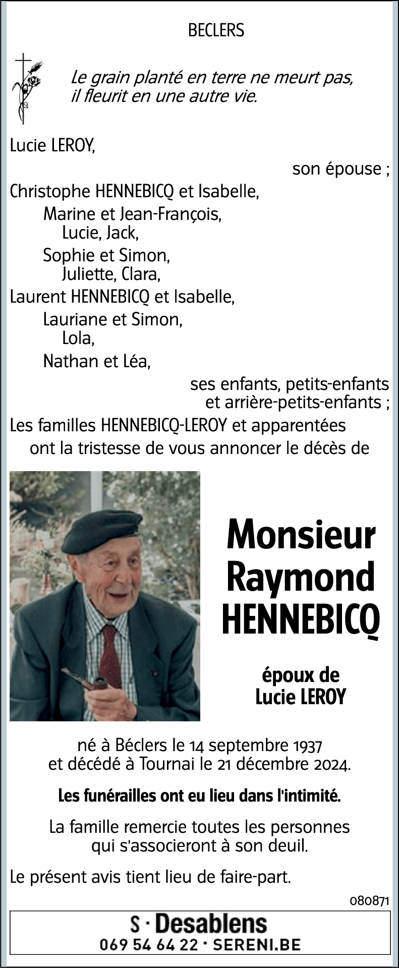 Raymond HENNEBICQ