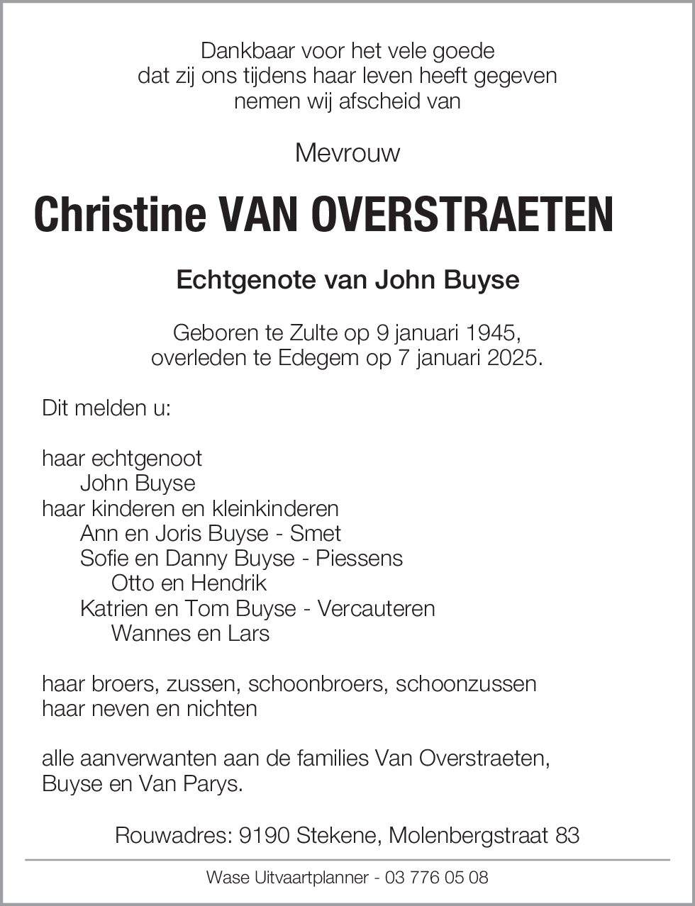 Christine Van Overstraeten