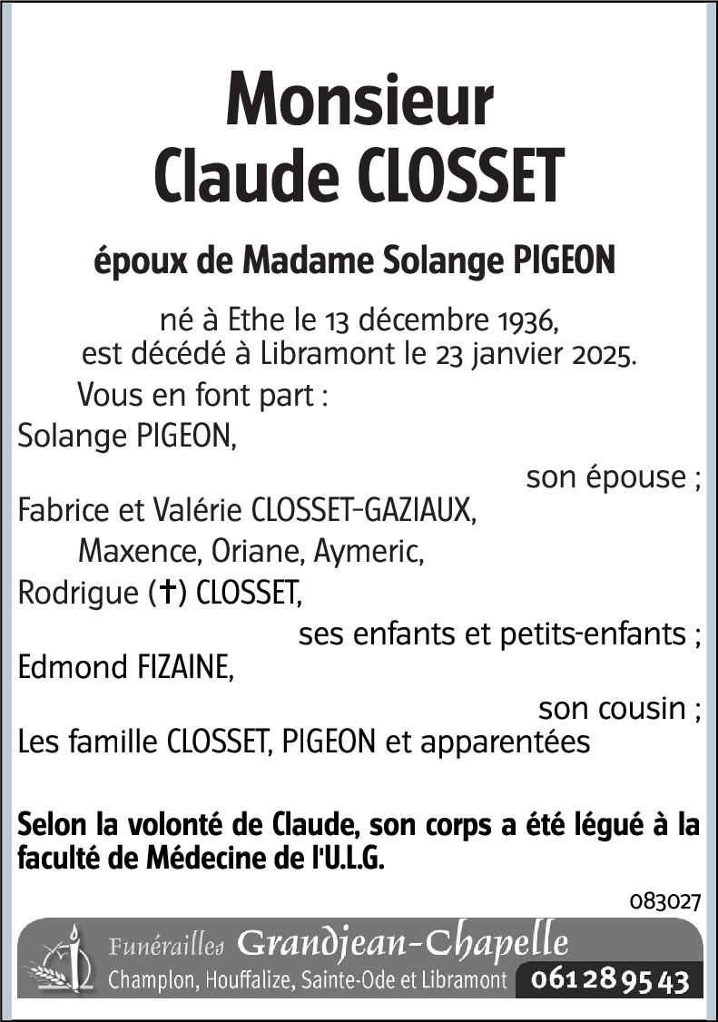 Claude CLOSSET