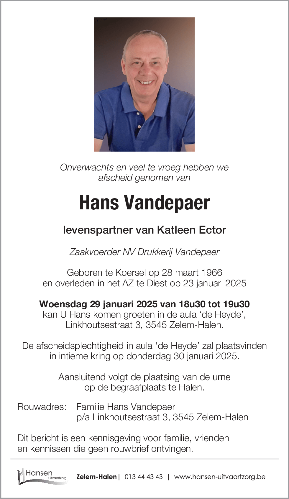 Hans VANDEPAER