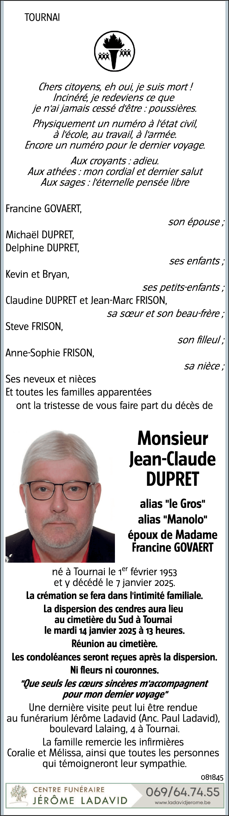 Jean-Claude DUPRET