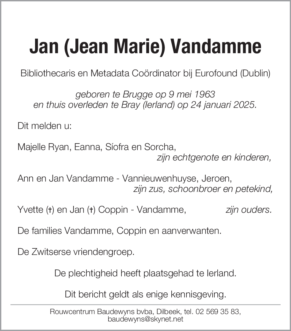 Jan (Jean Marie) Vandamme