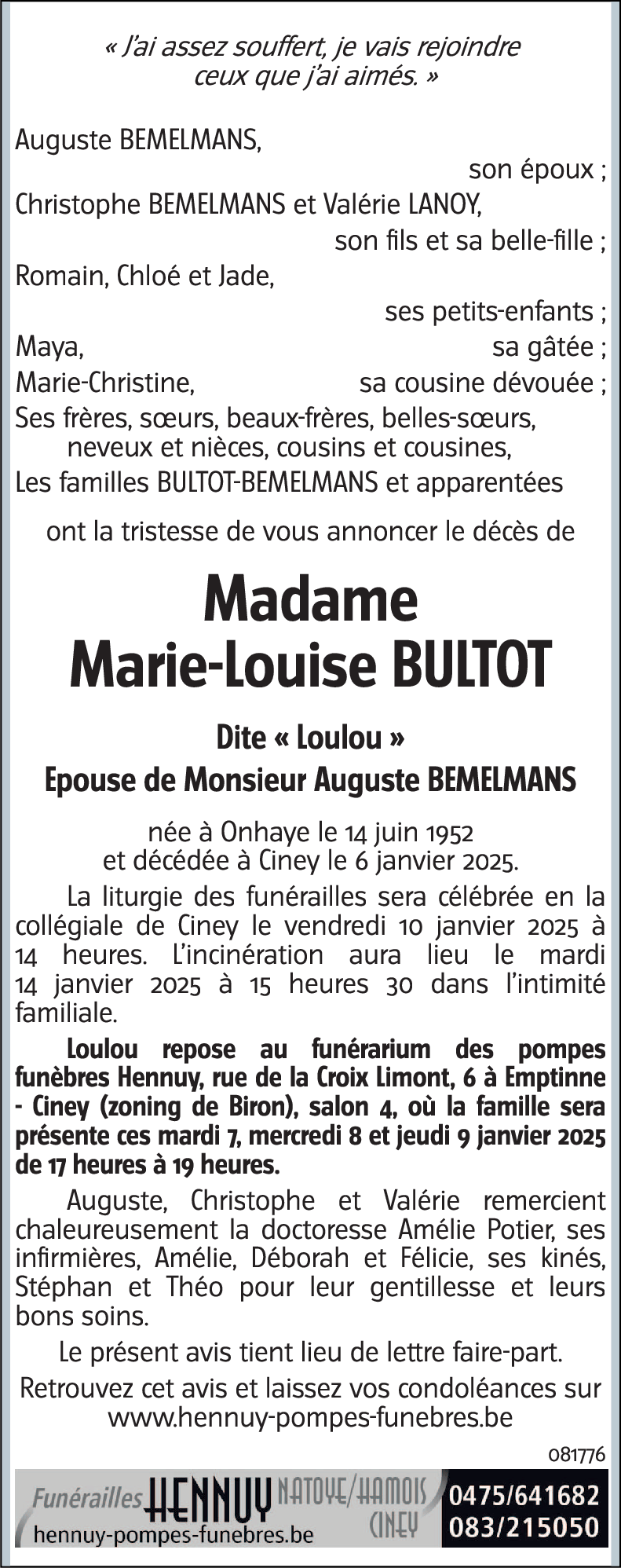 Marie-Louise BULTOT