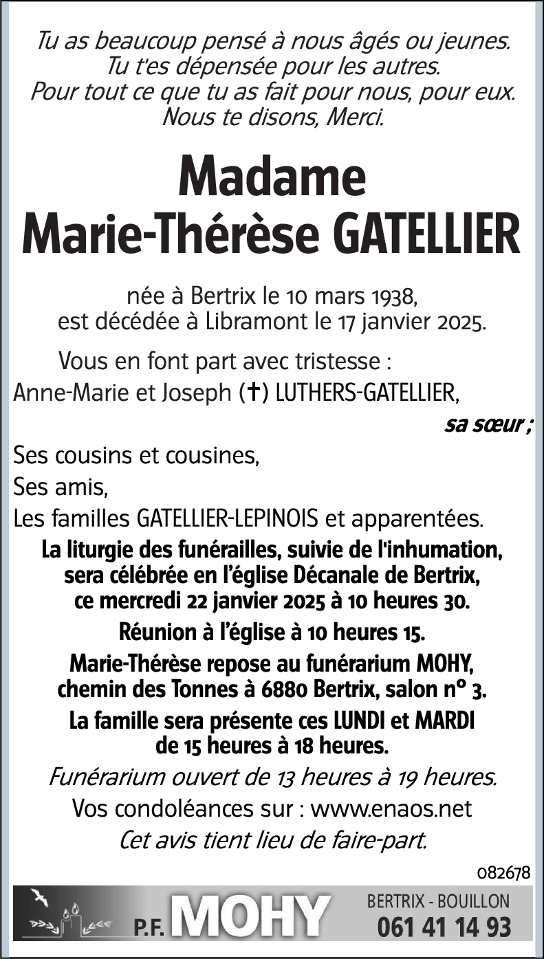 Marie-Thérèse GATELLIER
