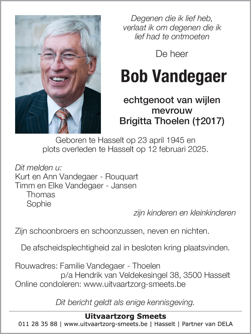 Bob Vandegaer