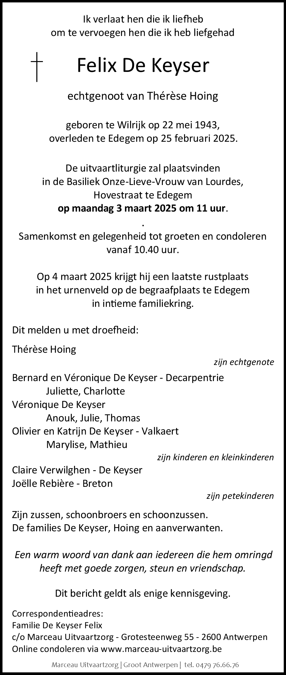 FELIX DE KEYSER