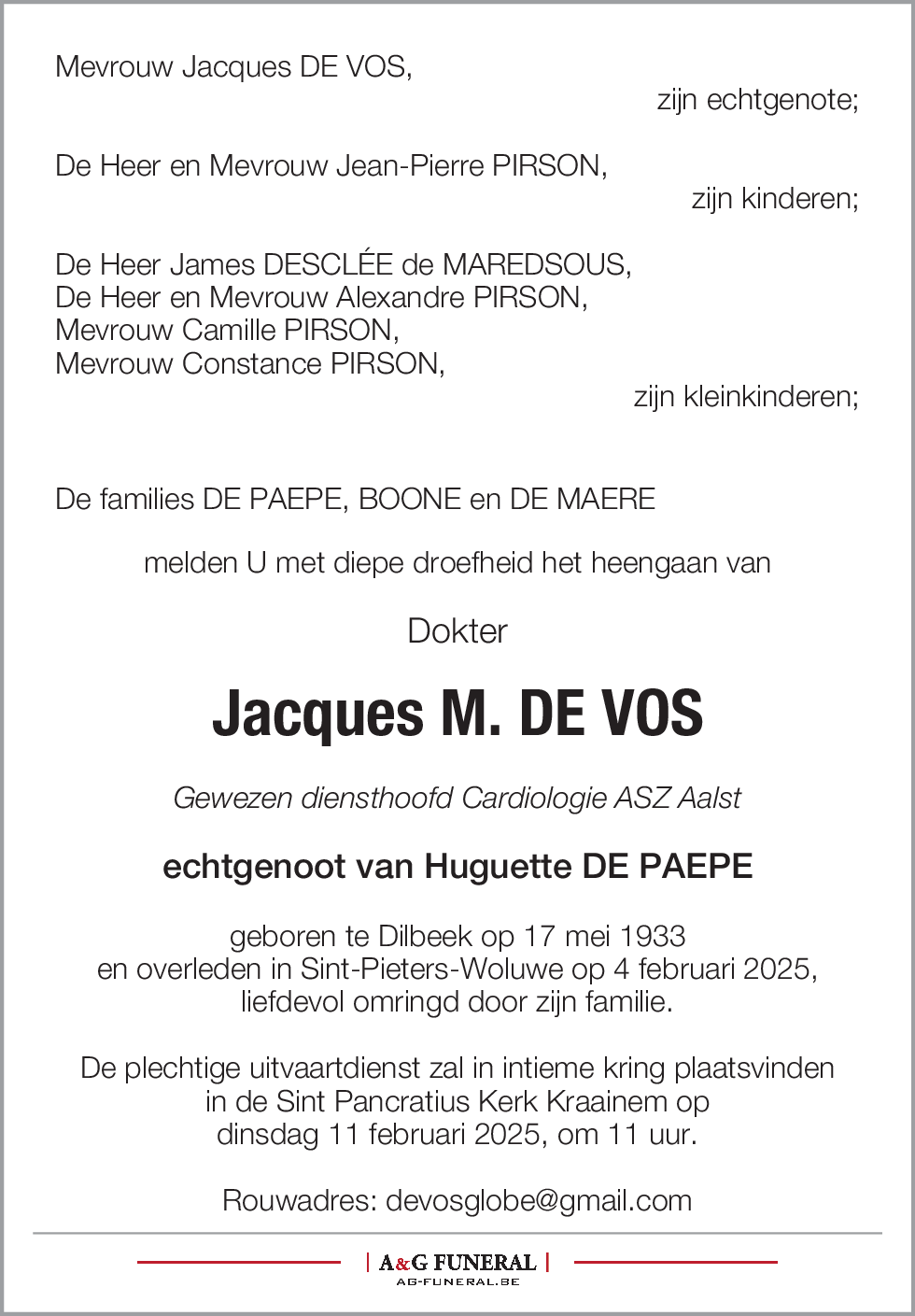 Jacques De Vos