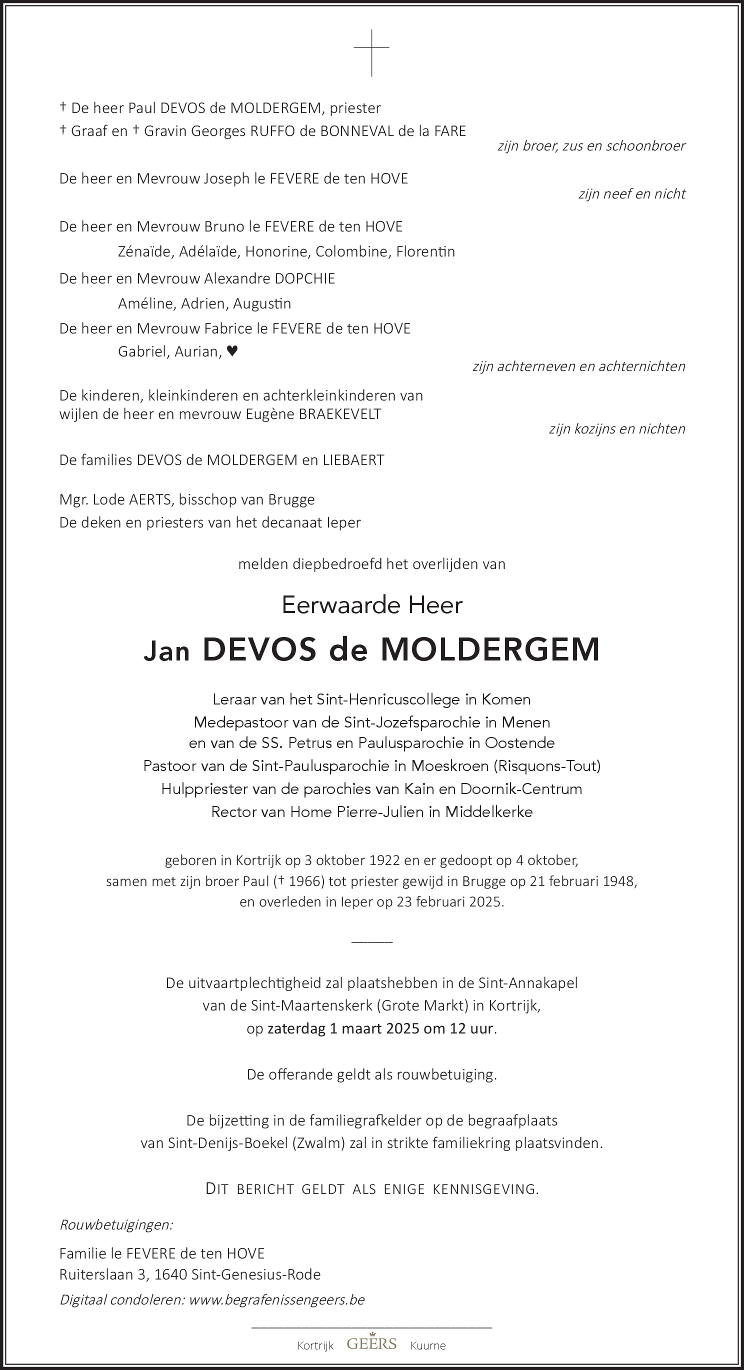 Jan DEVOS de MOLDERGEM