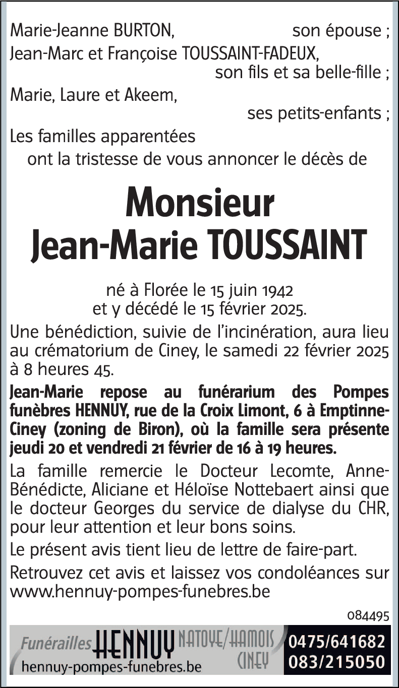 Jean-Marie TOUSSAINT