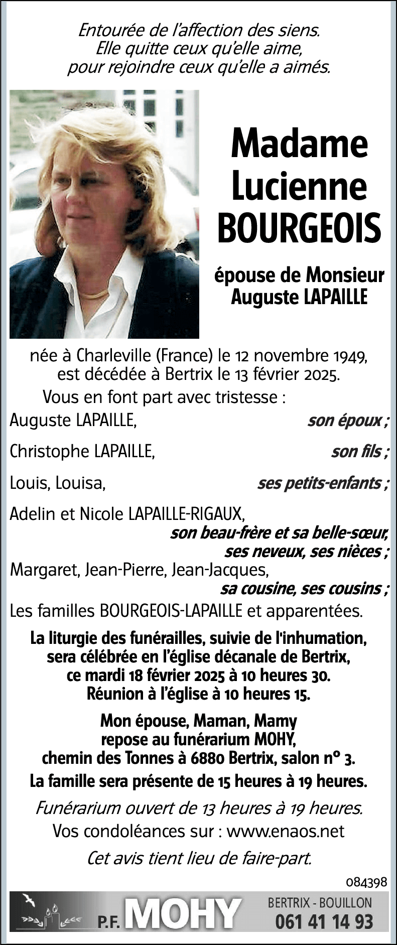 Lucienne BOURGEOIS