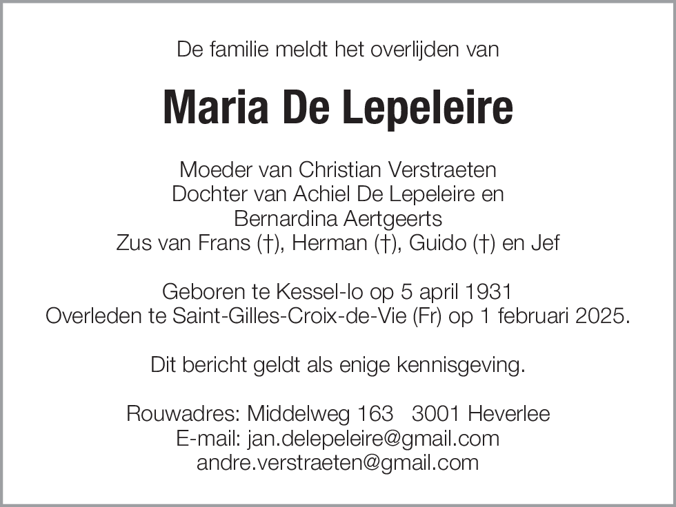 Maria De Lepeleire