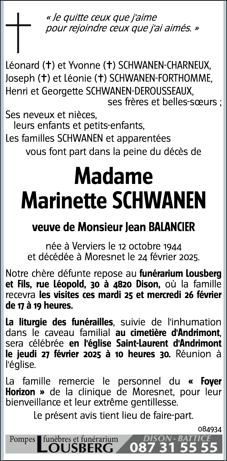 Marinette SCHWANEN