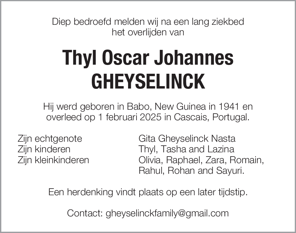 Thyl Oscar Johannes Gheyselinck