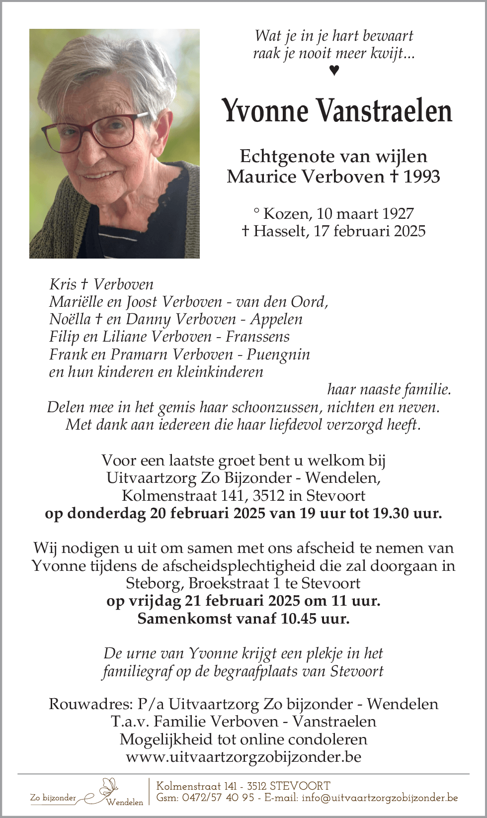 yvonne vanstraelen