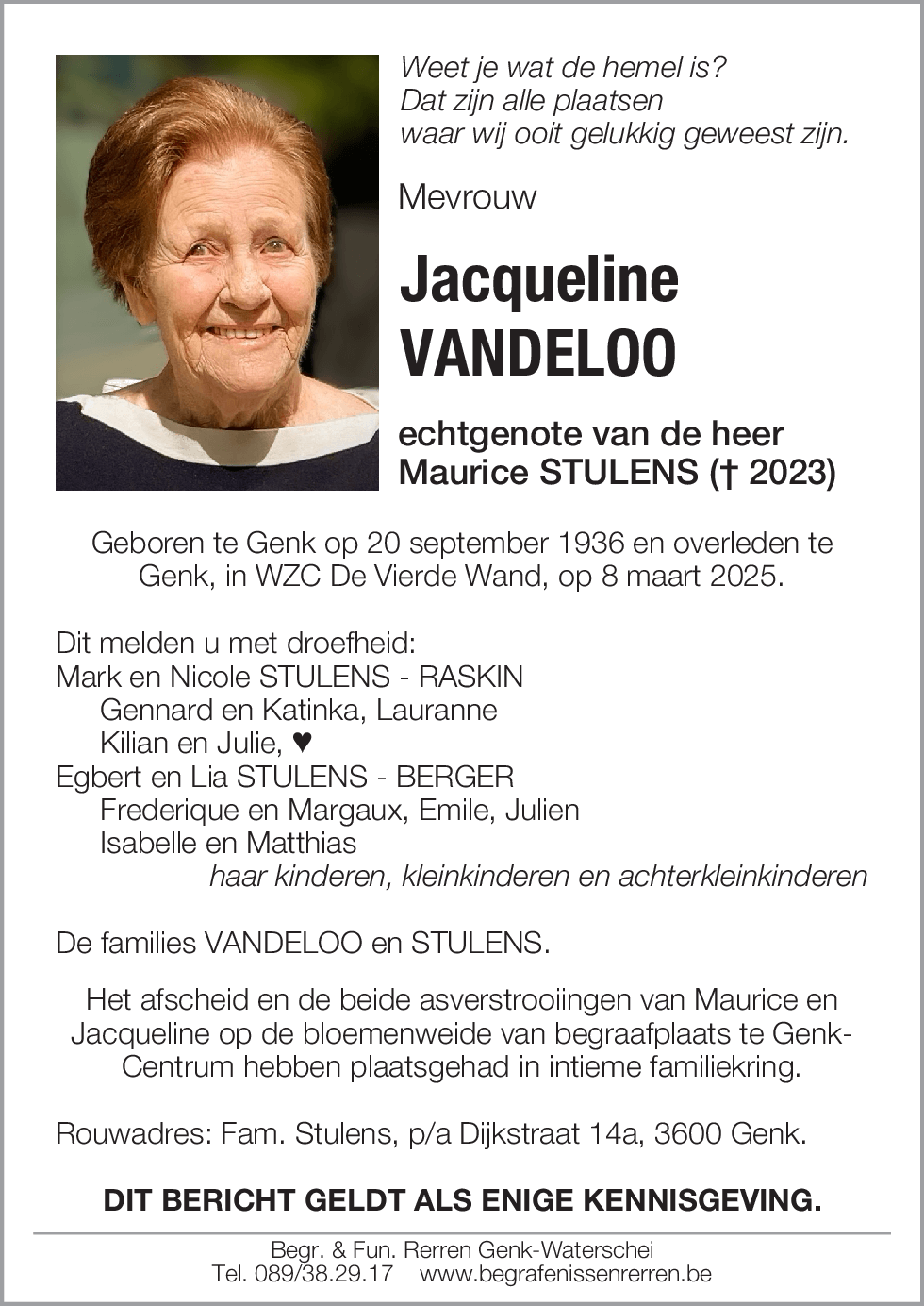 Jacqueline VANDELOO