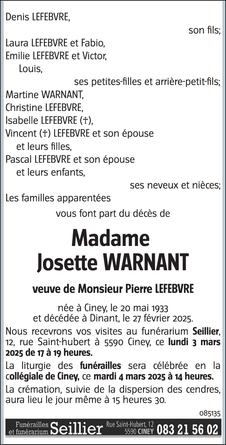 Josette WARNANT