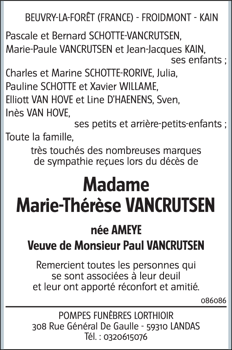 Marie-Thérèse VANCRUTSEN