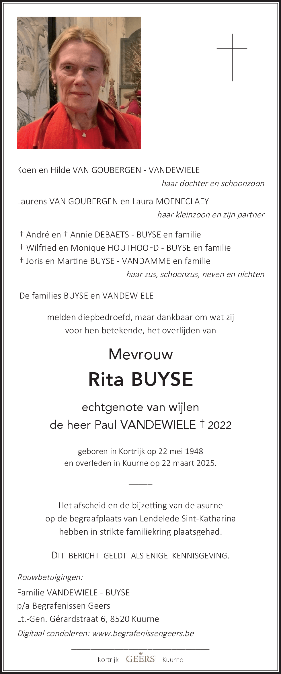 Rita VANDEWIELE - BUYSE