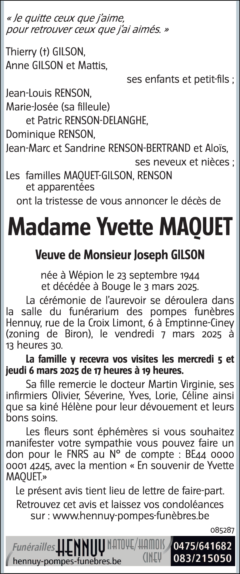 Yvette MAQUET