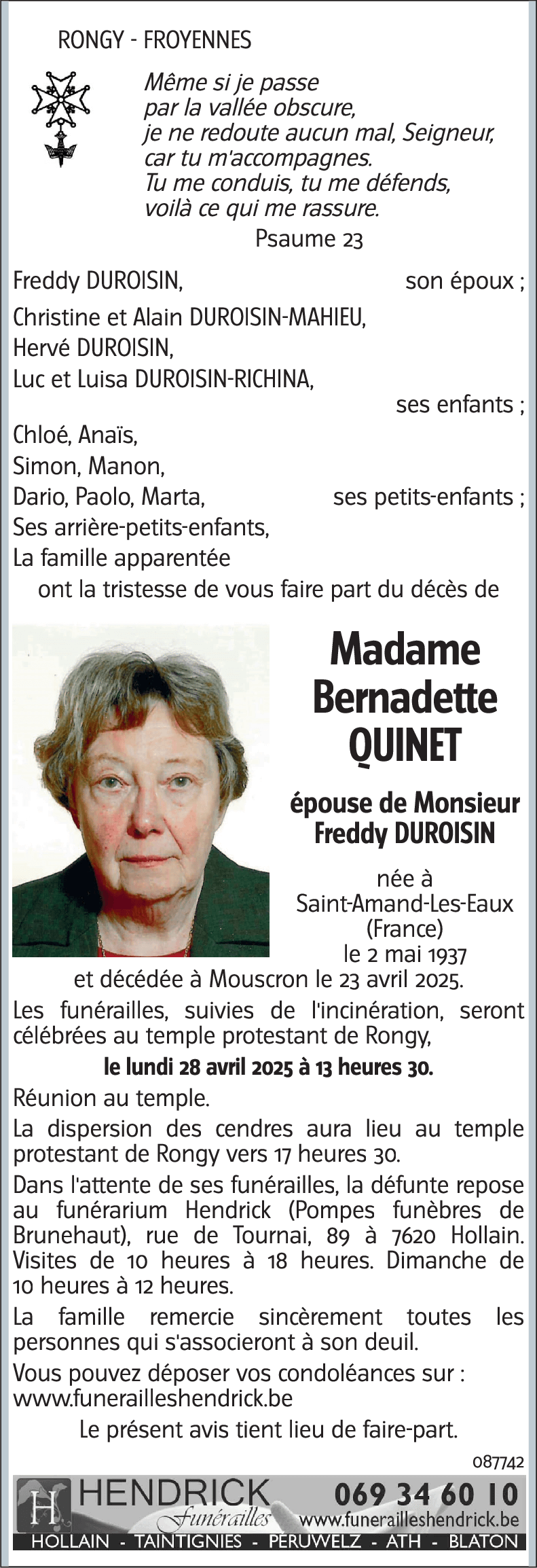BERNADETTE QUINET