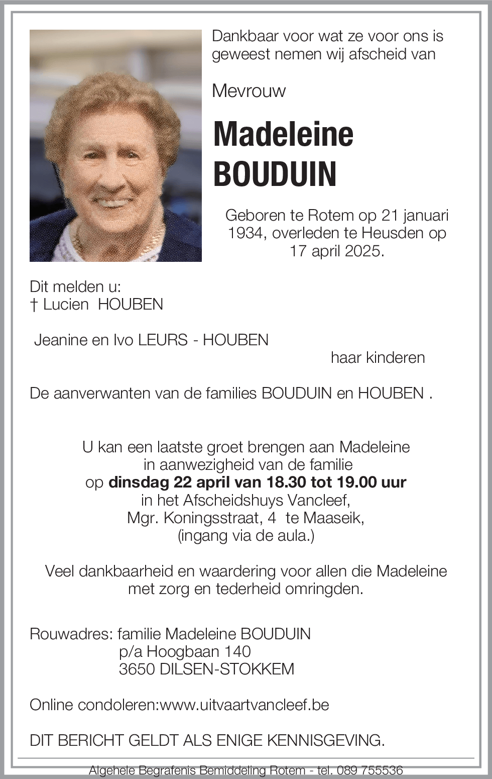 Madeleine BOUDUIN