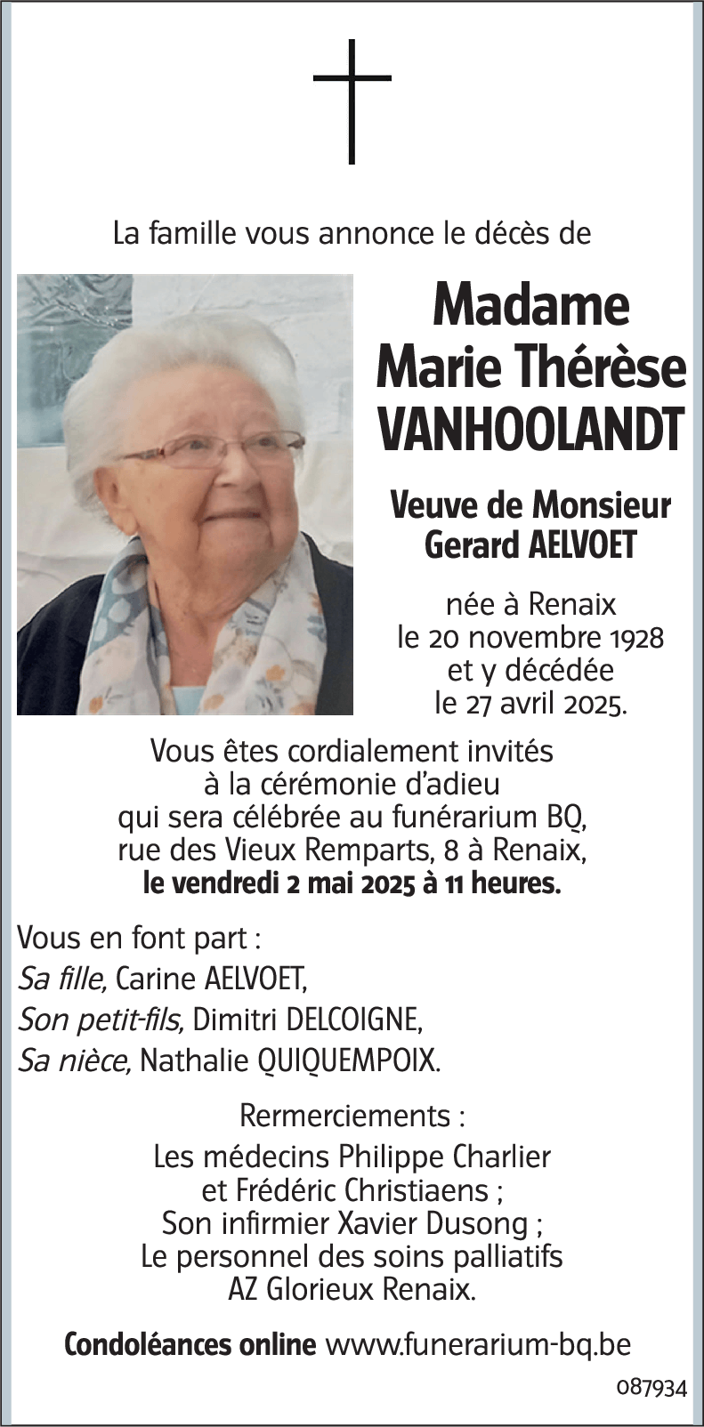 Marie Thérèse VANHOOLANDT