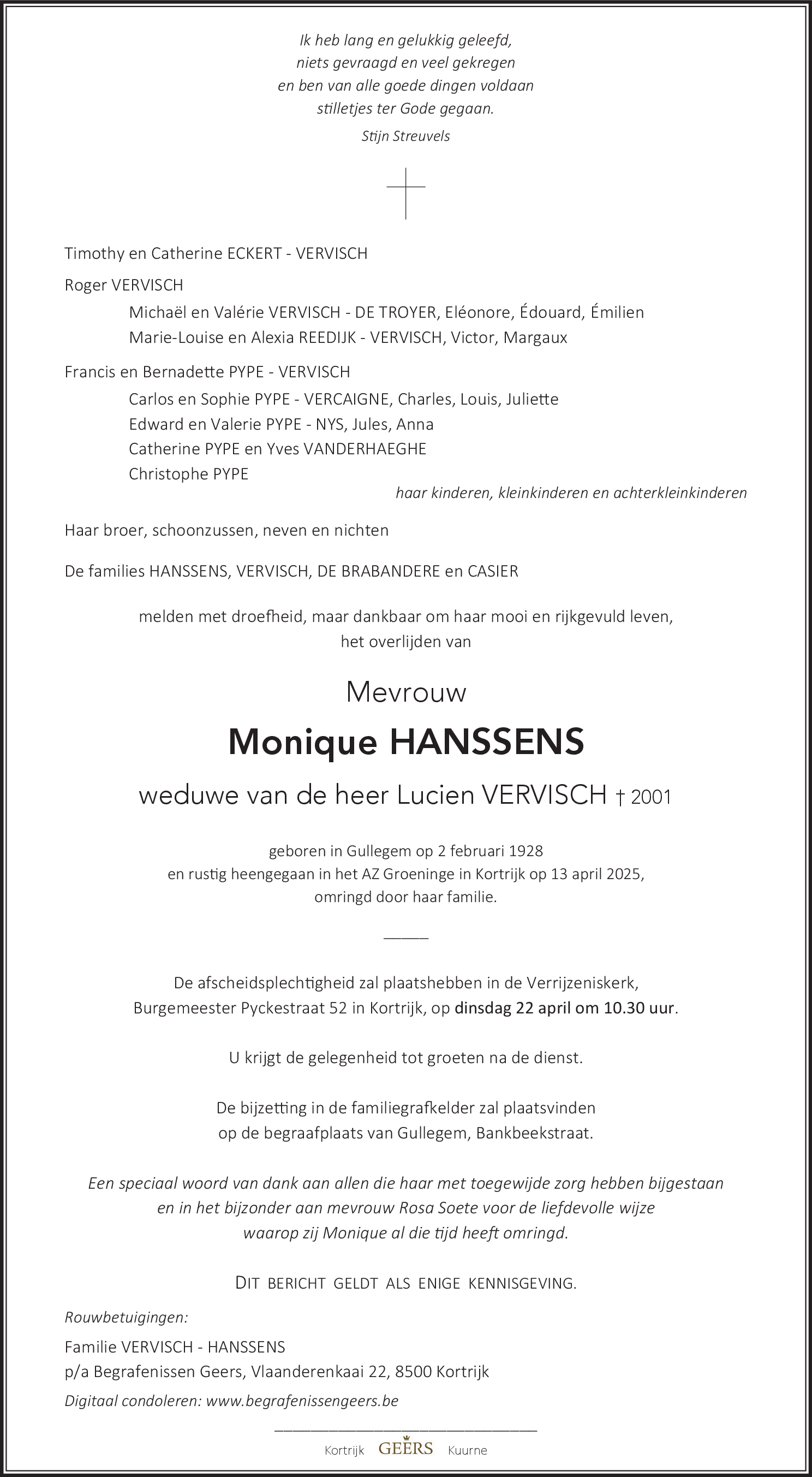 Monique VERVISCH - HANSSENS