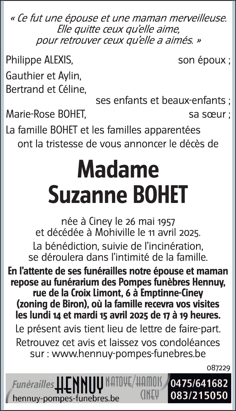 Suzanne BOHET