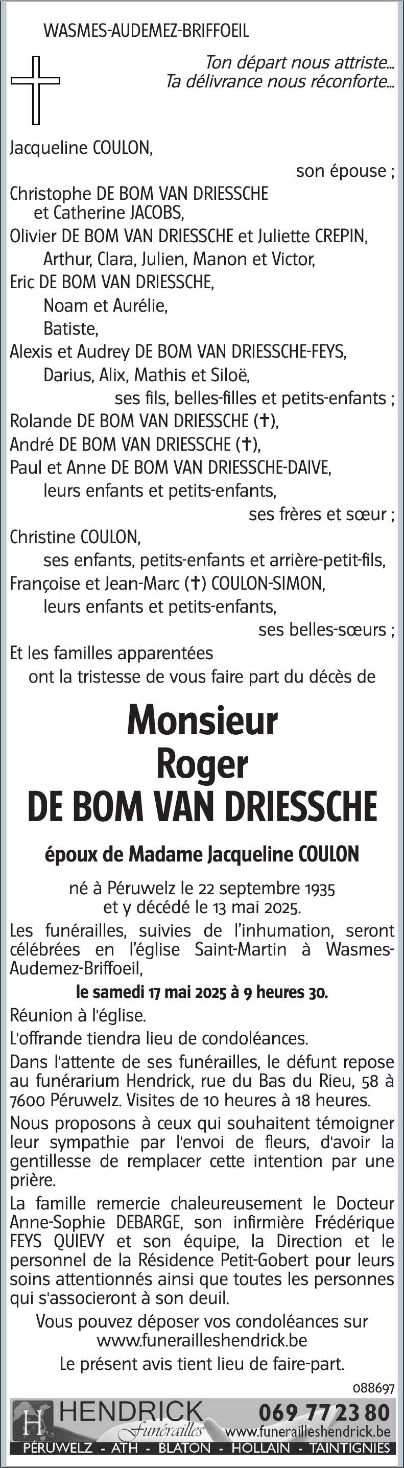 Roger DE BOM VAN DRIESSCHE