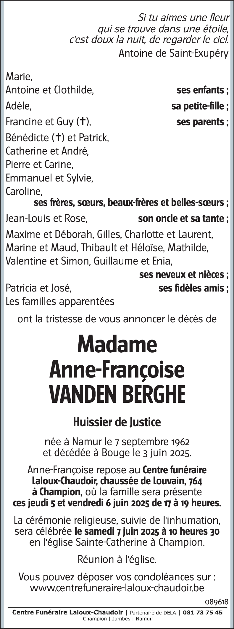 Anne-Françoise VANDEN BERGHE