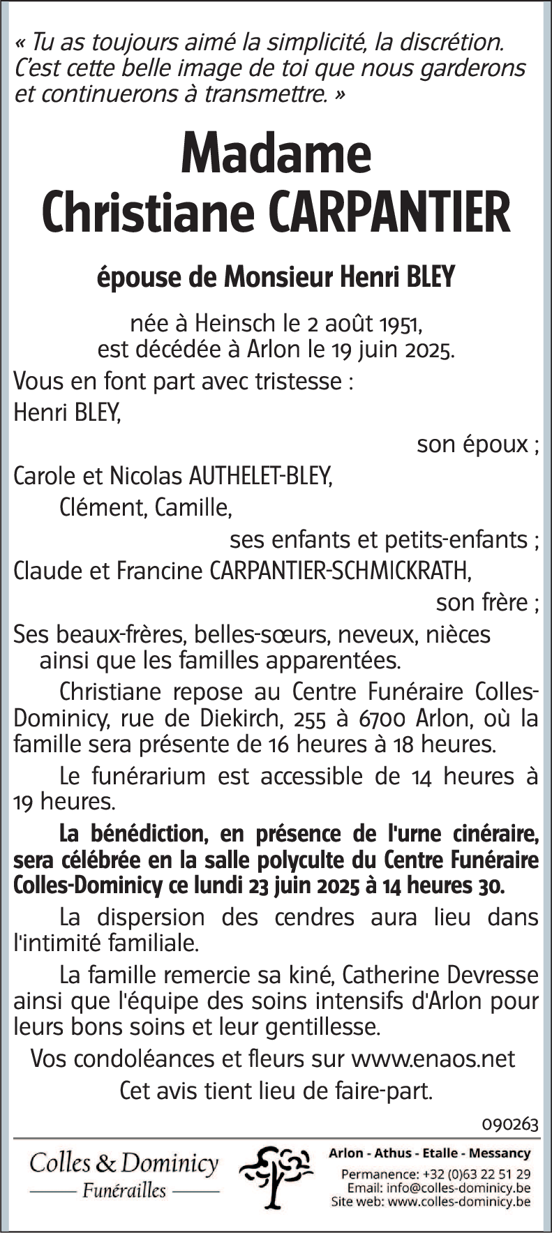 Christiane CARPANTIER