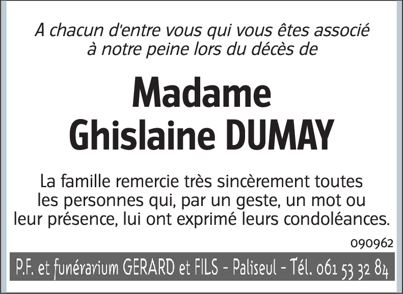 Ghislaine DUMAY