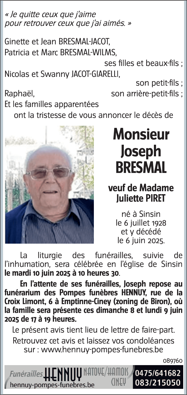 Joseph BRESMAL