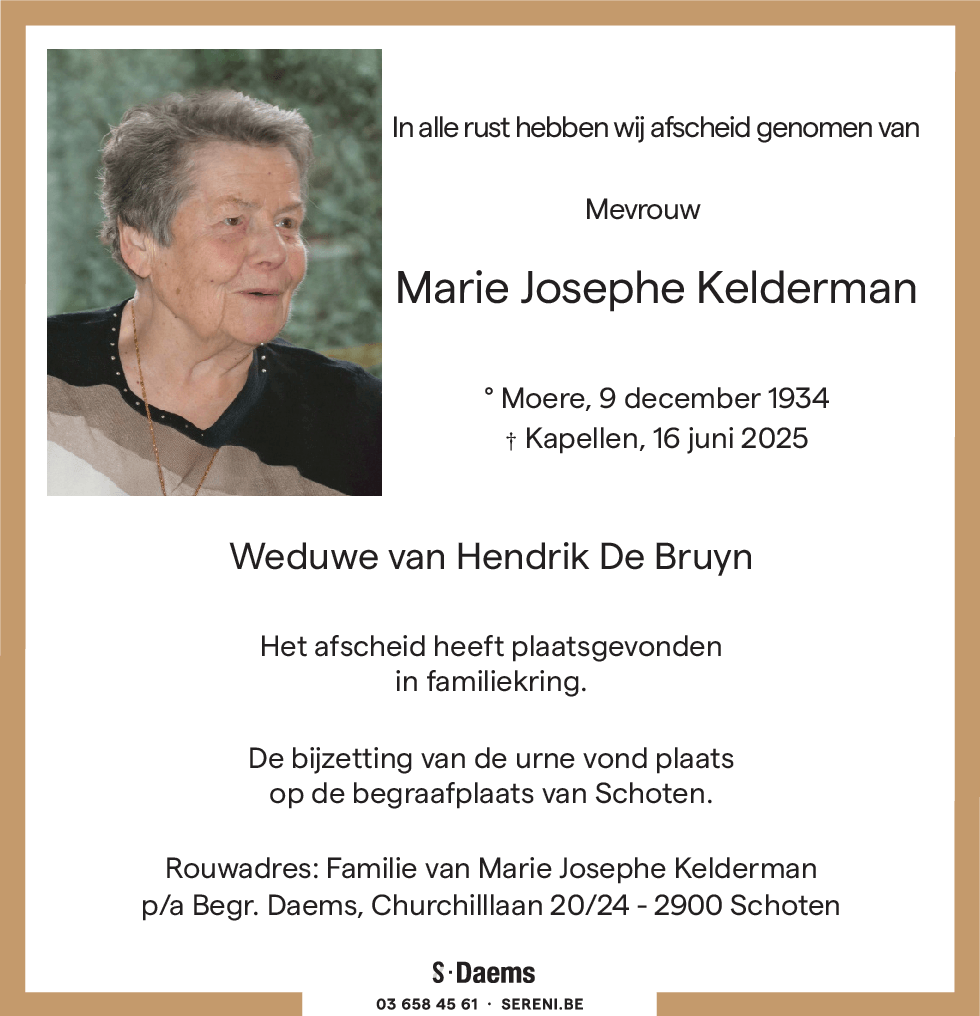Marie Josephe KELDERMAN