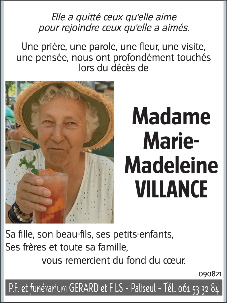 Marie-Madeleine VILLANCE