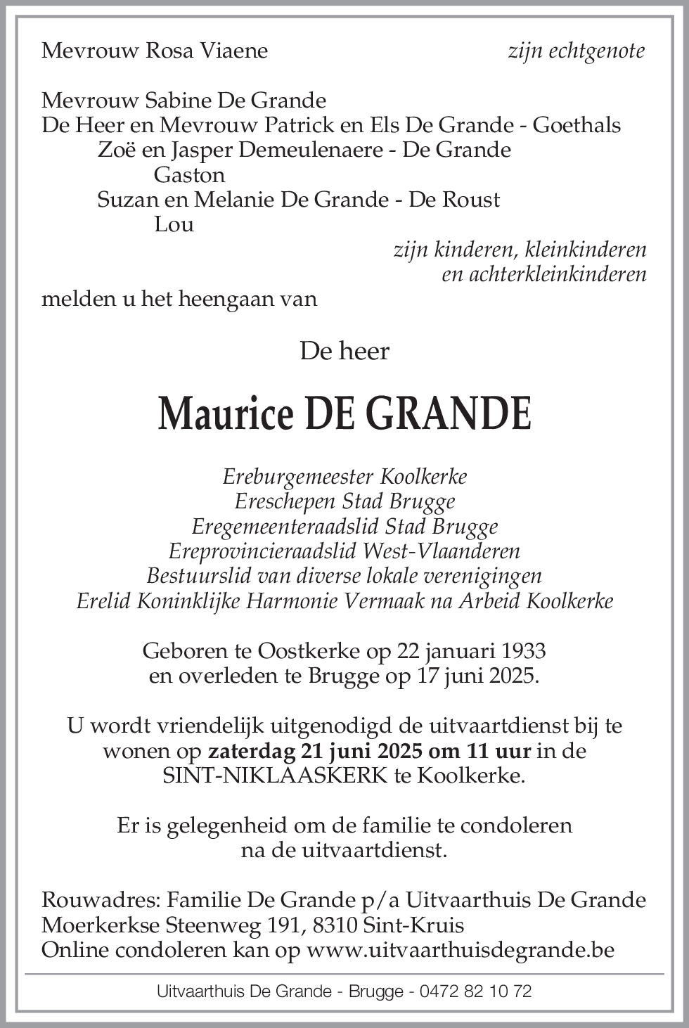 Maurice De Grande