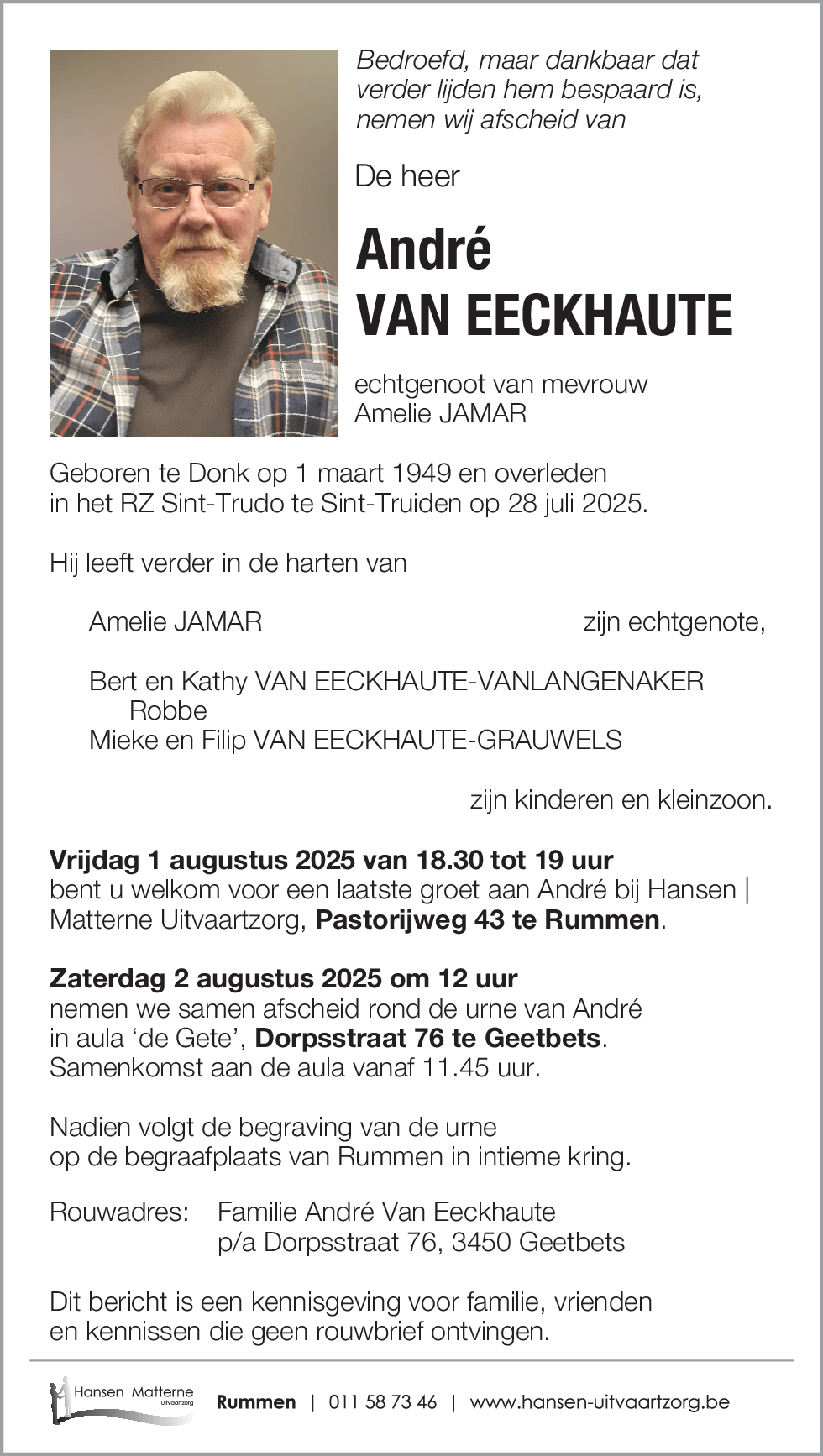 André VAN EECKHAUTE