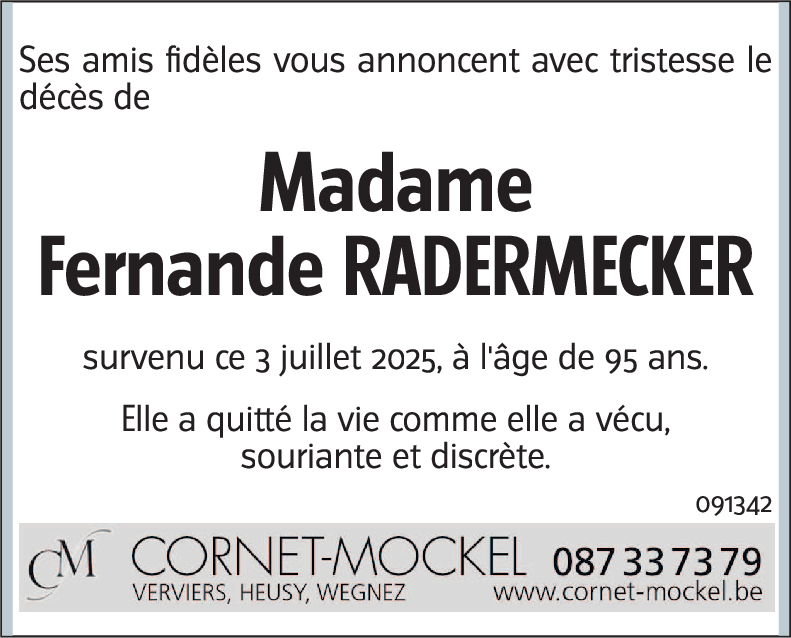 Fernande RADERMECKER