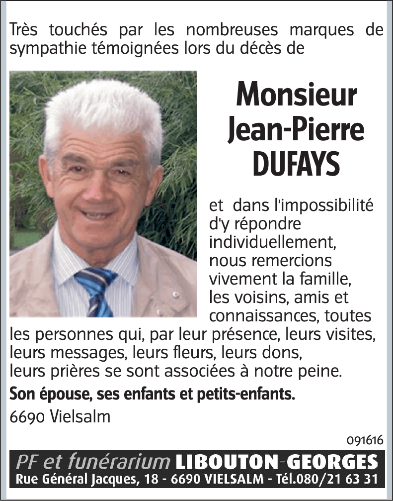 Jean-Pierre DUFAYS