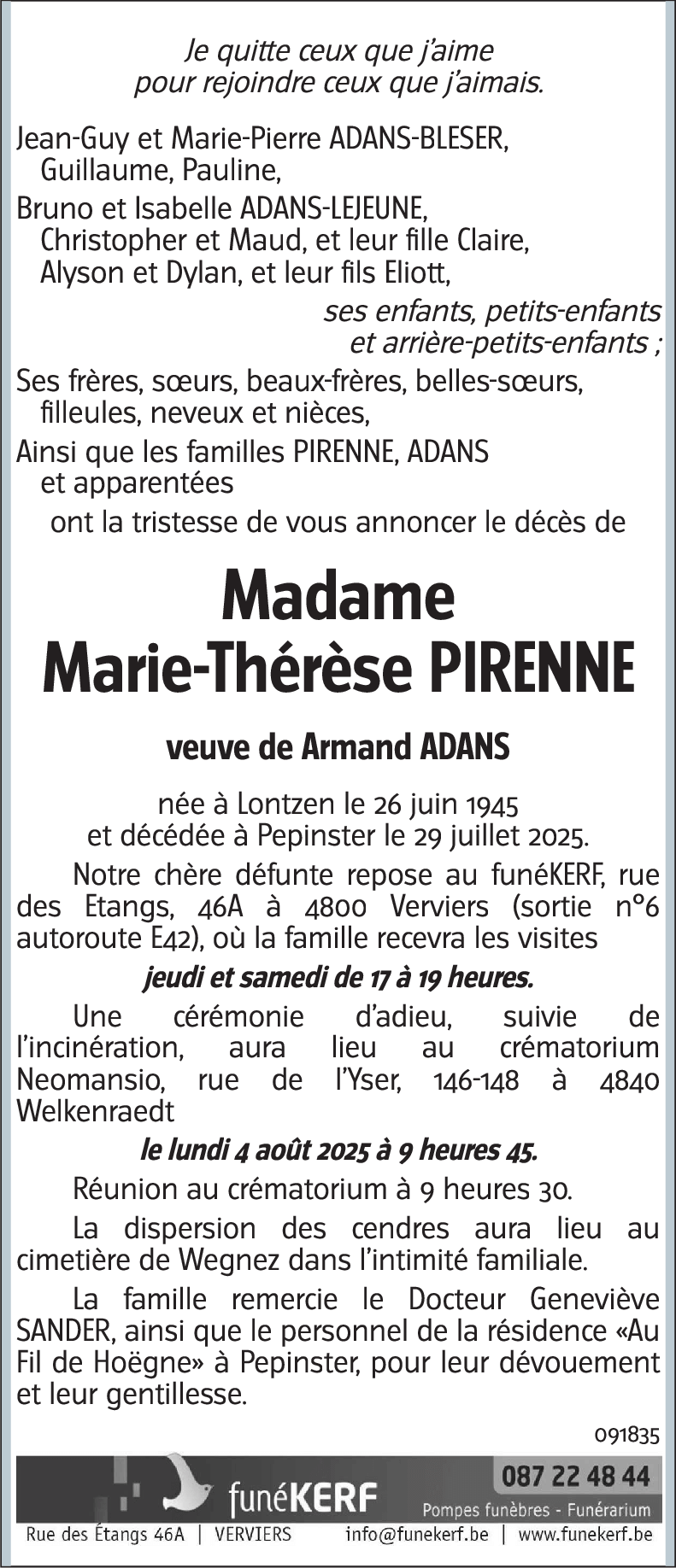 Marie-Thérèse PIRENNE