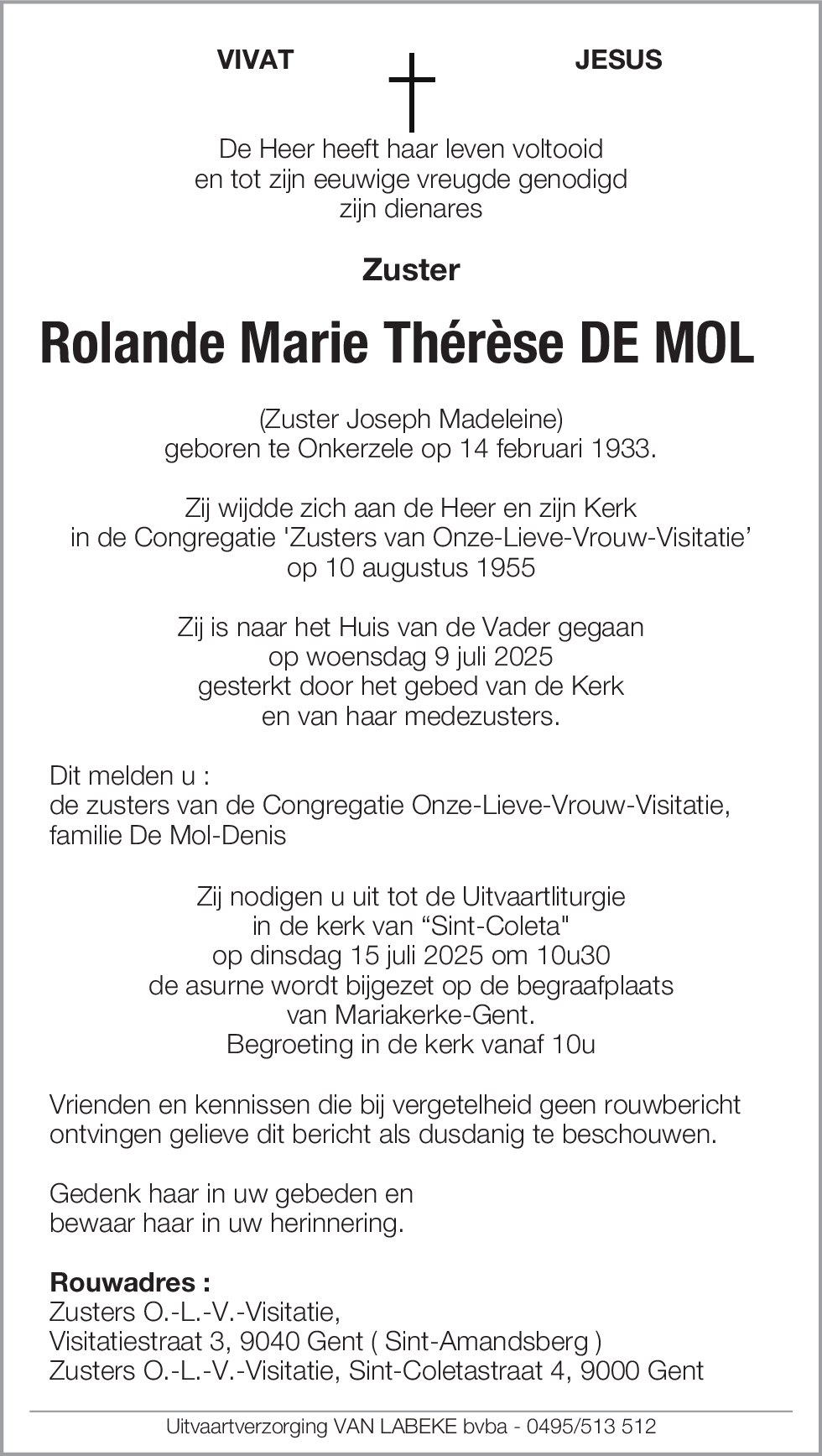 Rolande Marie Thérèse De Mol
