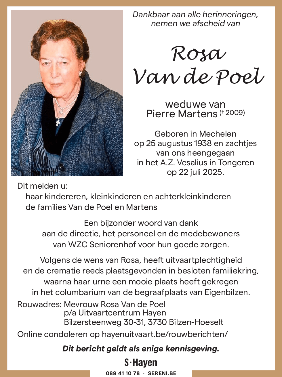 Rosa Van De Poel