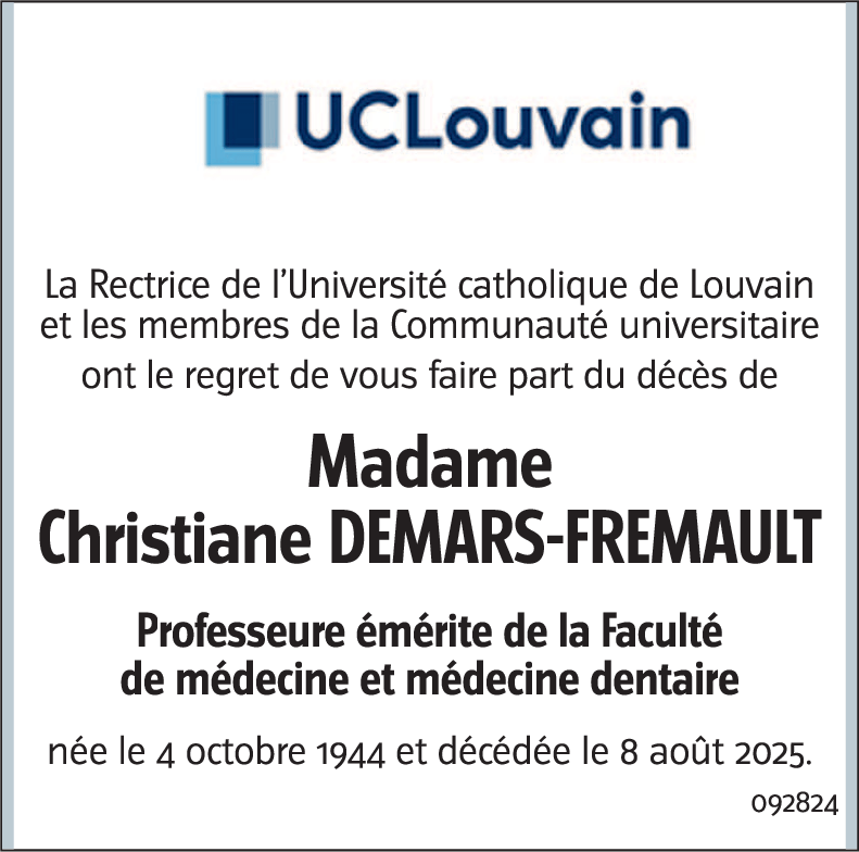 Christiane DEMARS-FREMAULT