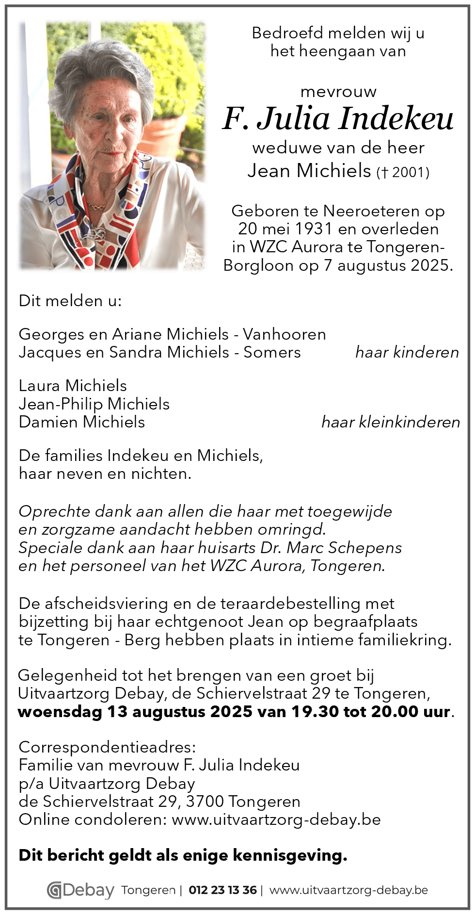 F. Julia Indekeu
